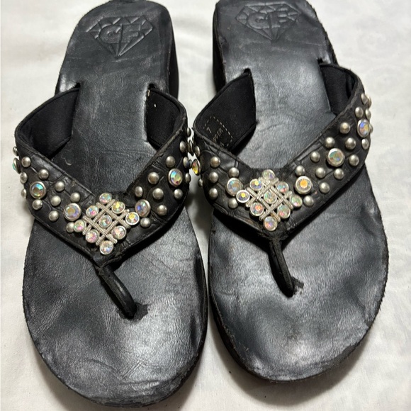 Shoes - Women's Black Embellished Sandals